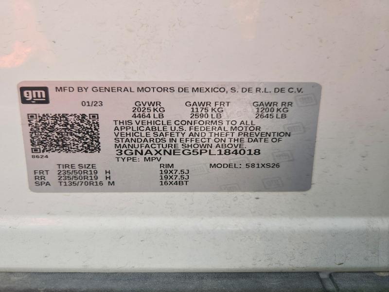 Продажа на аукционе авто 2023 Chevrolet Equinox, vin: 3GNAXNEG5PL184018, номер лота: 51856986