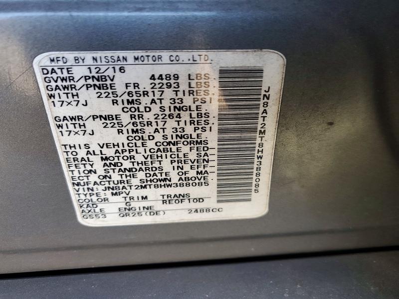Продажа на аукционе авто 2017 Nissan Rogue, vin: JN8AT2MT8HW388085, номер лота: 49622466