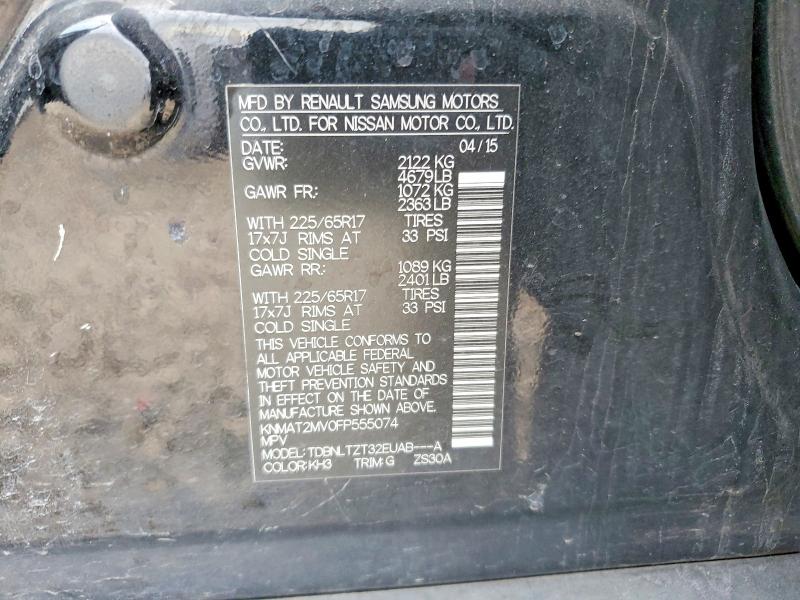 Aukcja sprzedaży 2015 Nissan Rogue, vin: KNMAT2MV0FP555074, numer aukcji: 51865256