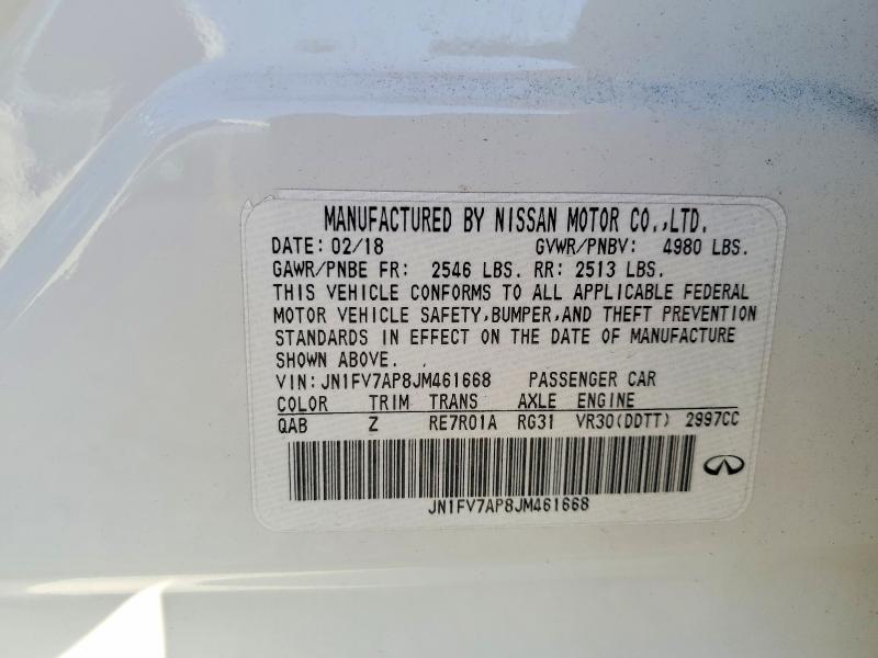 Aukcja sprzedaży 2018 Infiniti Q50, vin: JN1FV7AP8JM461668, numer aukcji: 48953516