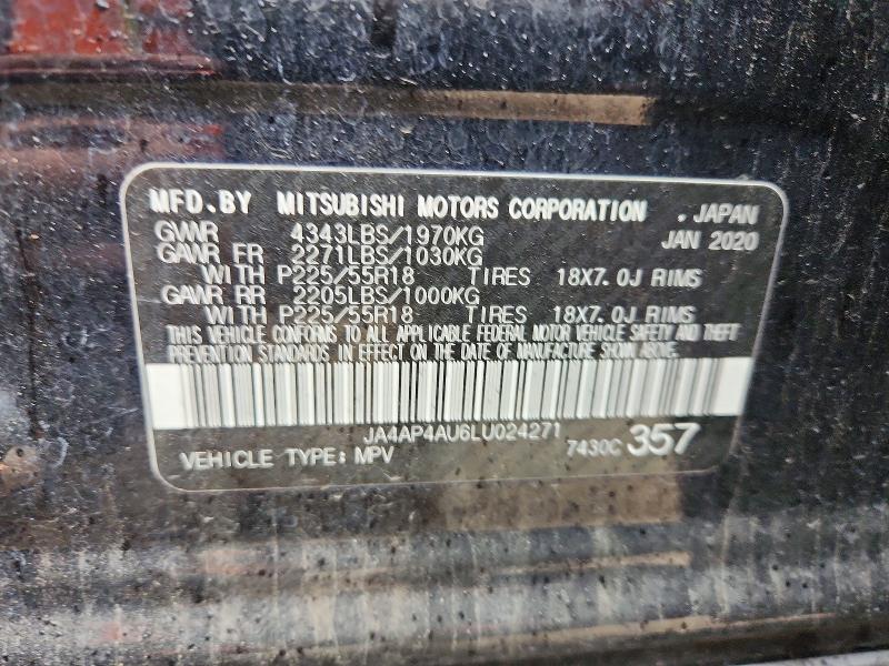 50275806 :رقم المزاد ، JA4AP4AU6LU024271 vin ، 2020 Mitsubishi Outlander Sport مزاد بيع