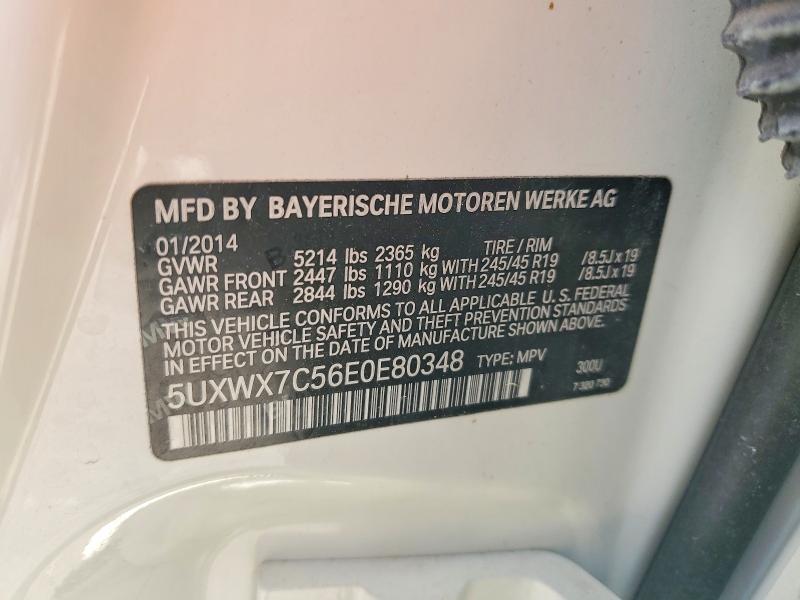 Aukcja sprzedaży 2014 Bmw X3, vin: 5UXWX7C56E0E80348, numer aukcji: 50163926