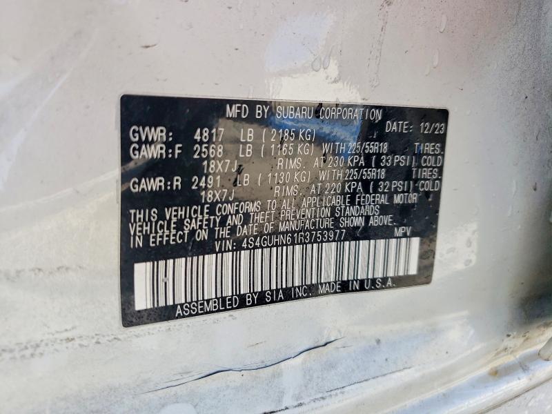 2024 Subaru Crosstrek მანქანა იყიდება აუქციონზე, vin: 4S4GUHN61R3753977, აუქციონის ნომერი: 48256936