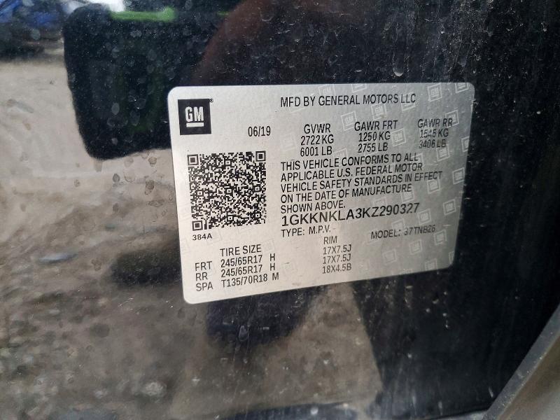 2019 Gmc Acadia მანქანა იყიდება აუქციონზე, vin: 1GKKNKLA3KZ290327, აუქციონის ნომერი: 49076736