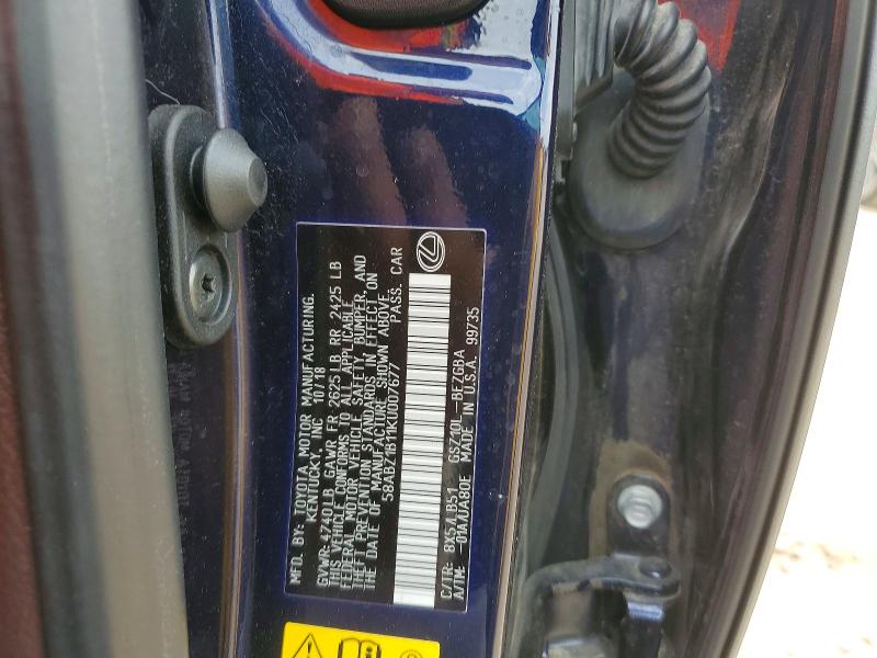 Продаж на аукціоні авто 2019 Lexus Es, vin: 58ABZ1B11KU007677, номер лоту: 50121546