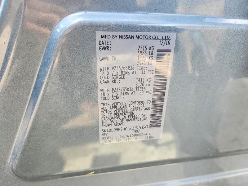 Aukcja sprzedaży 2017 Infiniti Qx60, vin: 5N1DL0MM9HC515560, numer aukcji: 50478996