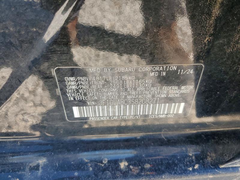 2025 Subaru Impreza მანქანა იყიდება აუქციონზე, vin: JF1GUABC3S8208271, აუქციონის ნომერი: 49239456