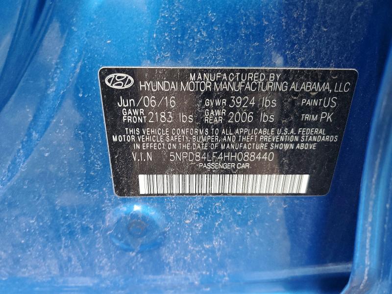Продаж на аукціоні авто 2017 Hyundai Elantra, vin: 5NPD84LF4HH088440, номер лоту: 50274136