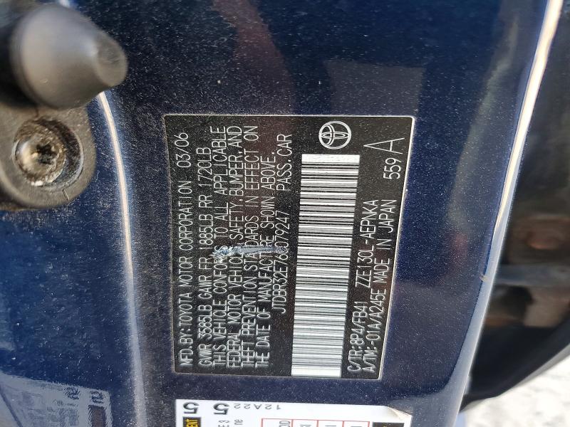 49865786 :رقم المزاد ، JTDBR32E760079247 vin ، 2006 Toyota Corolla مزاد بيع