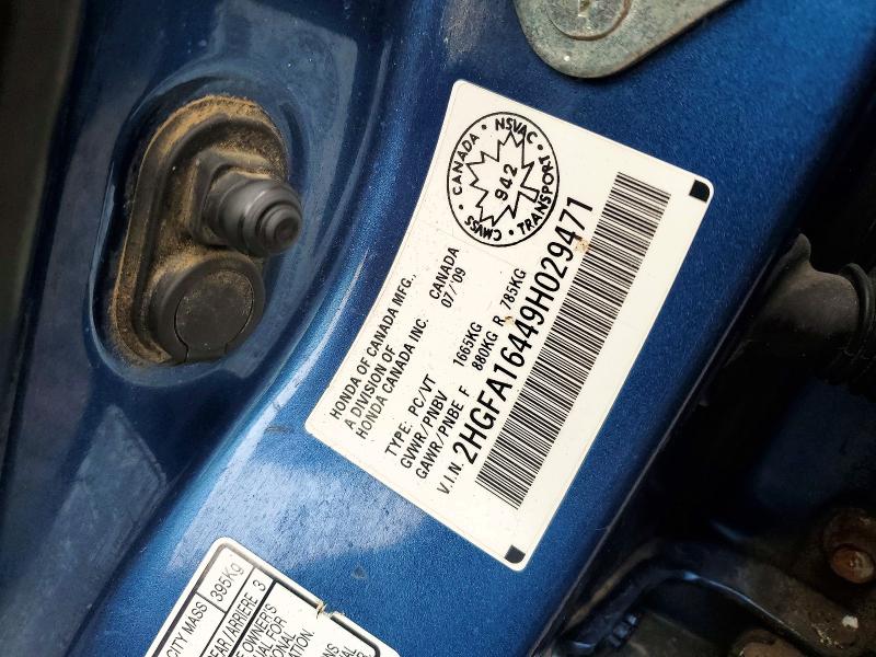 Продаж на аукціоні авто 2009 Honda Civic, vin: 2HGFA16449H029471, номер лоту: 50084166