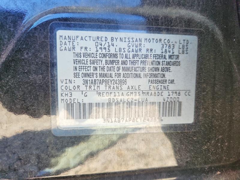 Продаж на аукціоні авто 2014 Nissan Sentra, vin: 3N1AB7AP8EY243896, номер лоту: 49853806