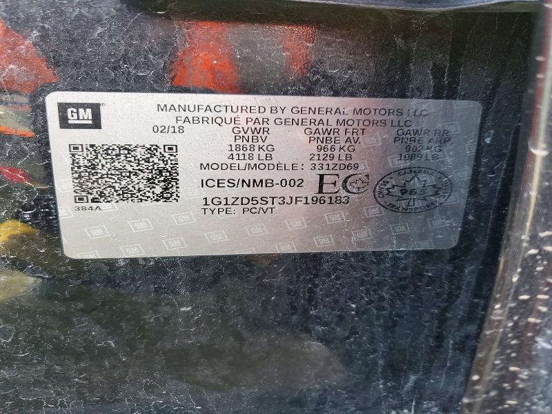 Aukcja sprzedaży 2018 Chevrolet Malibu, vin: 1G1ZD5ST3JF196183, numer aukcji: 50505936