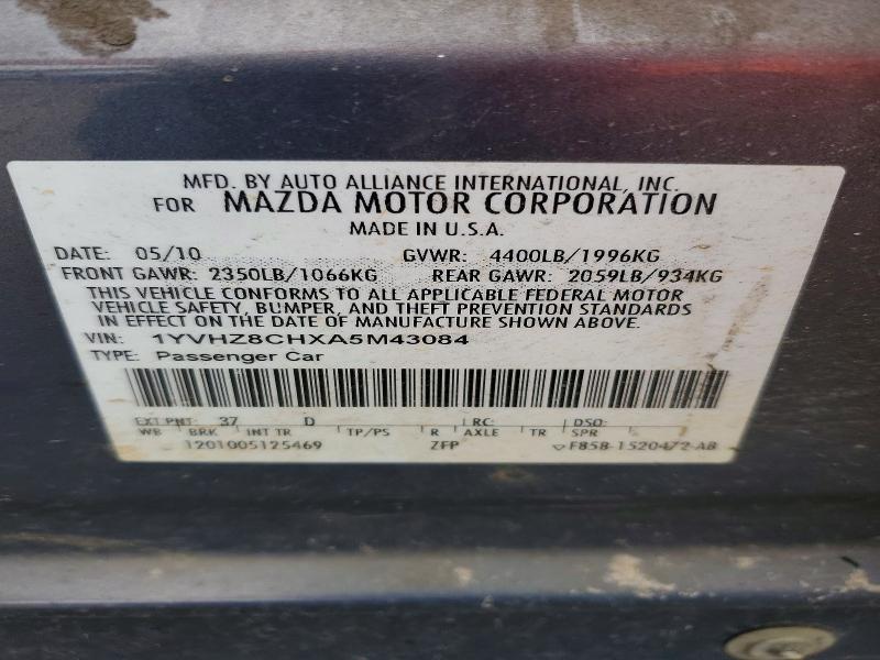 Продаж на аукціоні авто 2010 Mazda 6, vin: 1YVHZ8CHXA5M43084, номер лоту: 50899706