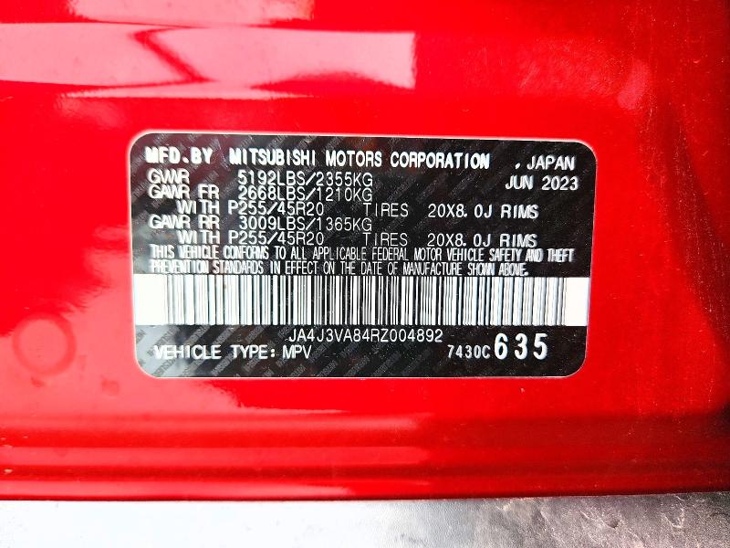 Продаж на аукціоні авто 2024 Mitsubishi Outlander, vin: JA4J3VA84RZ004892, номер лоту: 49802246