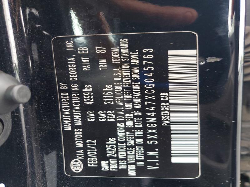Aukcja sprzedaży 2012 Kia Optima, vin: 5XXGM4A7XCG045763, numer aukcji: 49642696