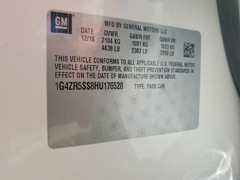 2017 Buick Lacrosse მანქანა იყიდება აუქციონზე, vin: 1G4ZR5SS8HU176528, აუქციონის ნომერი: 51284436