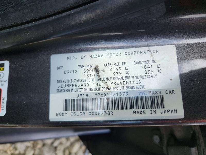Aukcja sprzedaży 2013 Mazda 3, vin: JM1BL1MP6D1721579, numer aukcji: 51530806