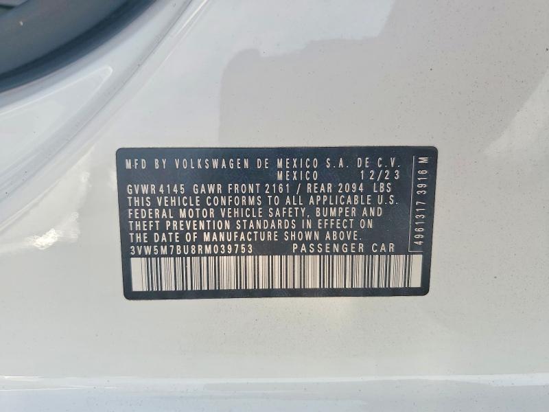 Продаж на аукціоні авто 2024 Volkswagen Jetta, vin: 3VW5M7BU8RM039753, номер лоту: 49037396