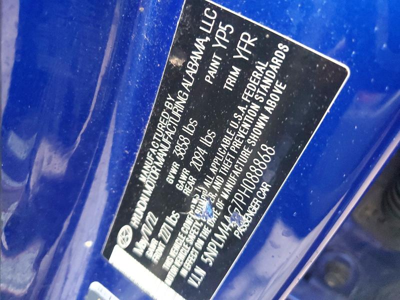 Aukcja sprzedaży 2023 Hyundai Elantra, vin: 5NPLM4AG7PH088868, numer aukcji: 51094676