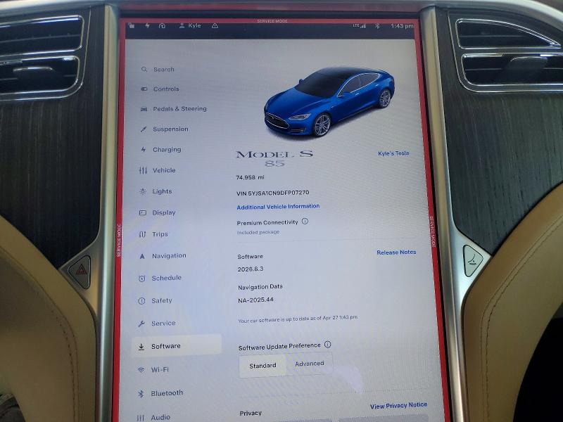 Продажа на аукционе авто 2013 Tesla Model S, vin: 5YJSA1CN9DFP07270, номер лота: 50057816