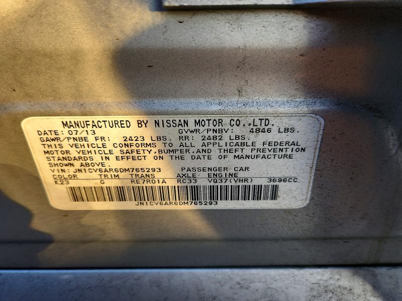 51422556 :رقم المزاد ، JN1CV6AR6DM765293 vin ، 2013 Infiniti G37 Sedan مزاد بيع