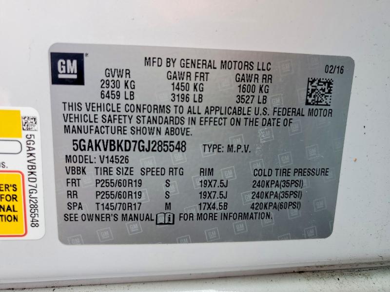 Продаж на аукціоні авто 2016 Buick Enclave, vin: 5GAKVBKD7GJ285548, номер лоту: 48818886