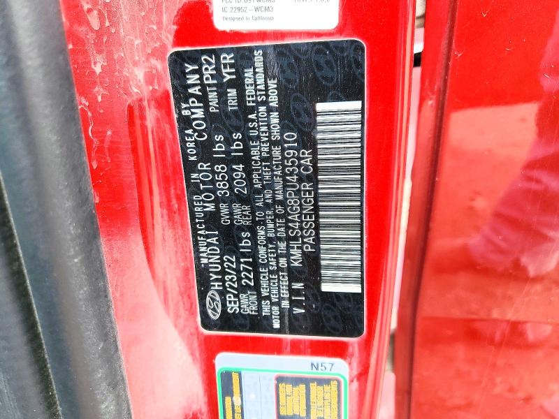 51108346 :رقم المزاد ، KMHLS4AG8PU435910 vin ، 2023 Hyundai Elantra مزاد بيع