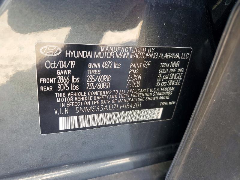 Aukcja sprzedaży 2020 Hyundai Santa Fe, vin: 5NMS33AD7LH184201, numer aukcji: 48149086