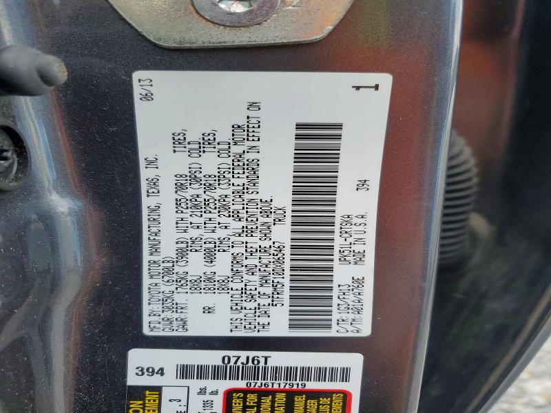 Aukcja sprzedaży 2013 Toyota Tundra, vin: 5TFRM5F10DX065467, numer aukcji: 48814716