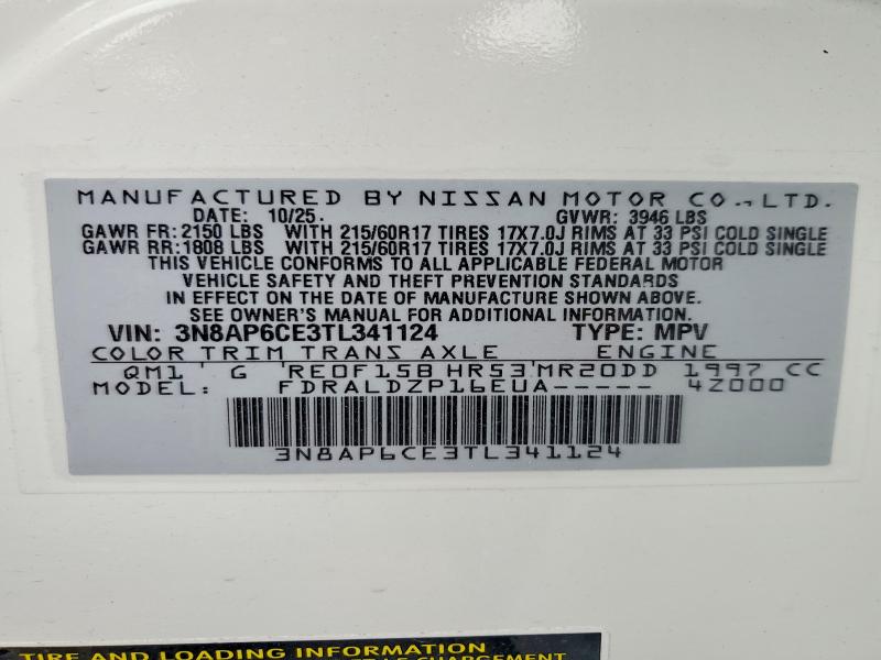Продажа на аукционе авто 2026 Nissan Kicks, vin: 3N8AP6CE3TL341124, номер лота: 51014816