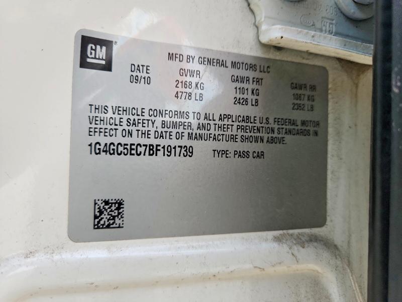 Продажа на аукционе авто 2011 Buick Lacrosse, vin: 1G4GC5EC7BF191739, номер лота: 47731366