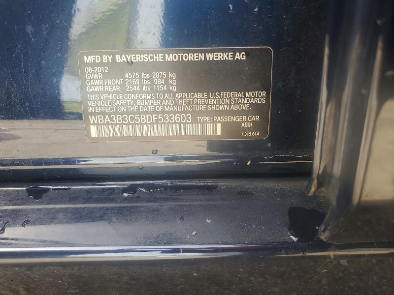 49577516 :رقم المزاد ، WBA3B3C58DF533603 vin ، 2013 Bmw 328 مزاد بيع