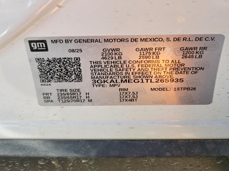 2026 Gmc Terrain მანქანა იყიდება აუქციონზე, vin: 3GKALMEG1TL265935, აუქციონის ნომერი: 50807176