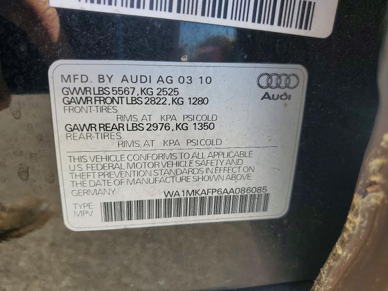 Aukcja sprzedaży 2010 Audi Q5, vin: WA1MKAFP6AA086085, numer aukcji: 48975716