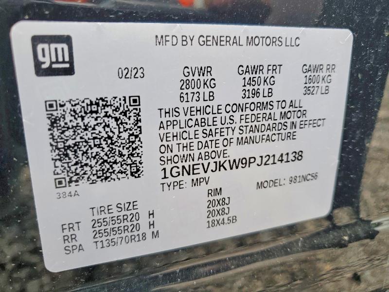 Продажа на аукционе авто 2023 Chevrolet Traverse, vin: 1GNEVJKW9PJ214138, номер лота: 51551526