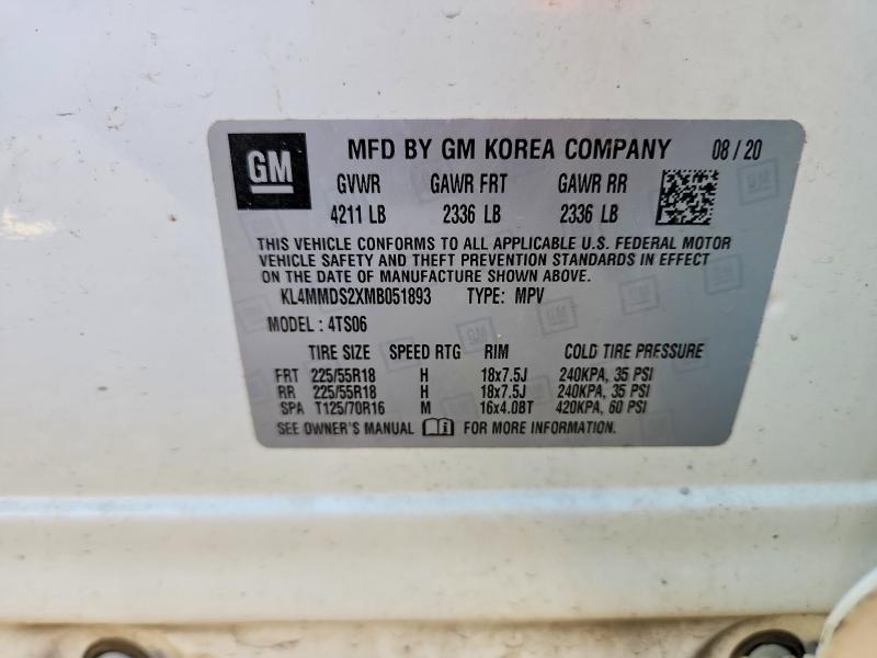 2021 Buick Encore Gx მანქანა იყიდება აუქციონზე, vin: KL4MMDS2XMB051893, აუქციონის ნომერი: 48181946