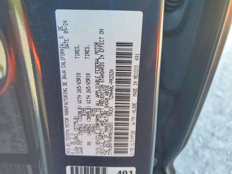 Продаж на аукціоні авто 2024 Toyota Tacoma, vin: 3TMKB5FNXRM016283, номер лоту: 49267796
