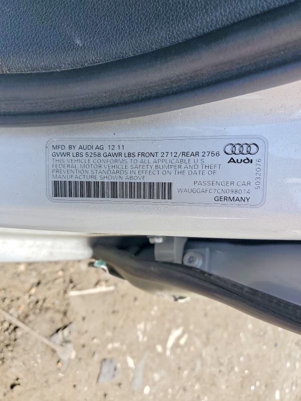 Aukcja sprzedaży 2012 Audi A6, vin: WAUGGAFC7CN098014, numer aukcji: 50639466