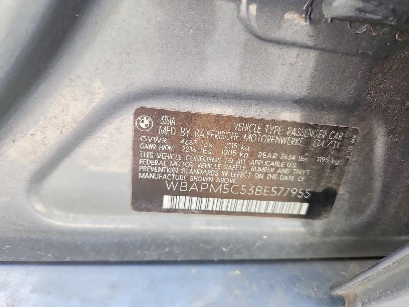 Продаж на аукціоні авто 2011 Bmw 335, vin: WBAPM5C53BE577955, номер лоту: 50848136