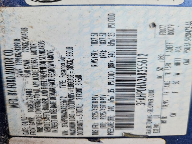 Aukcja sprzedaży 2010 Ford Fusion, vin: 3FAHP0HA2AR355612, numer aukcji: 50628036