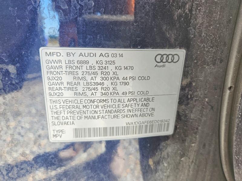 Продаж на аукціоні авто 2014 Audi Q7, vin: WA1DGAFE6ED018342, номер лоту: 48489876