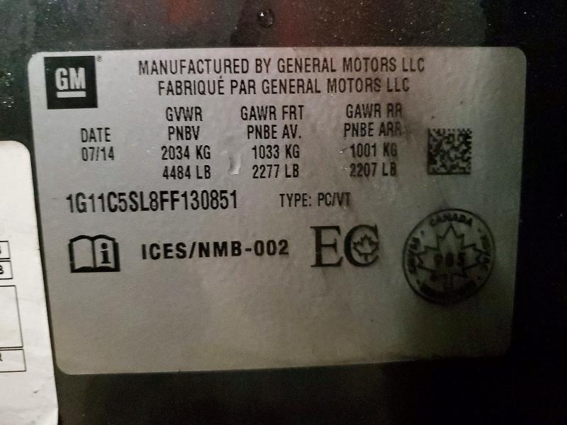 Aukcja sprzedaży 2015 Chevrolet Malibu, vin: 1G11C5SL8FF130851, numer aukcji: 48457936