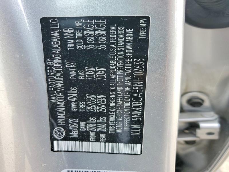 Продажа на аукционе авто 2022 Hyundai Tucson, vin: 5NMJBCAE8NH102633, номер лота: 47757126