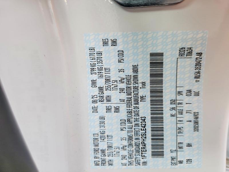 2025 Ford Ranger მანქანა იყიდება აუქციონზე, vin: 1FTER4PH2SLE42343, აუქციონის ნომერი: 48803836