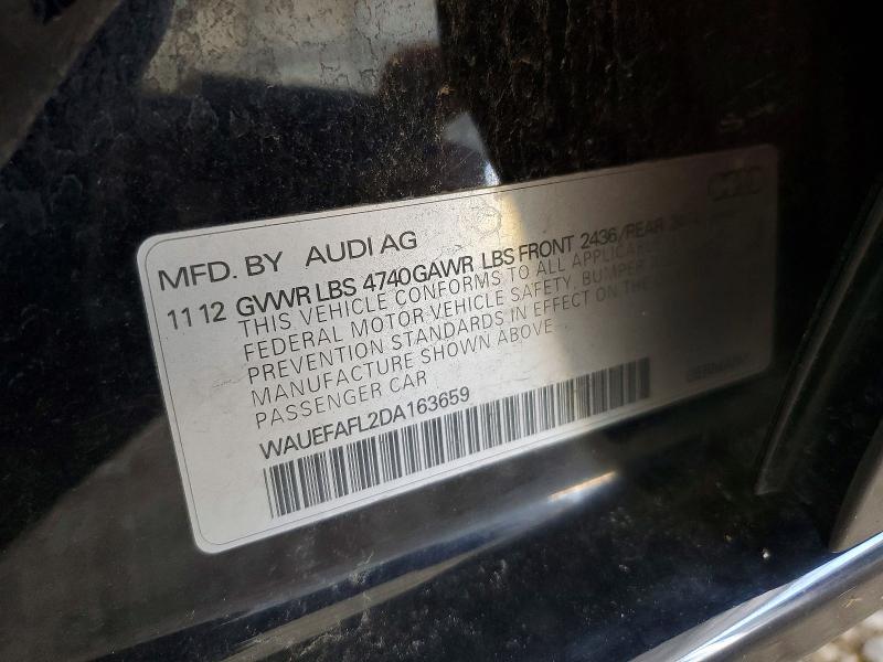 51835836 :رقم المزاد ، WAUEFAFL2DA163659 vin ، 2013 Audi A4 مزاد بيع