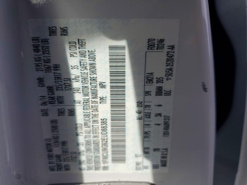 49803666 :رقم المزاد ، 1FMCU9G92EUD88385 vin ، 2014 Ford Escape مزاد بيع