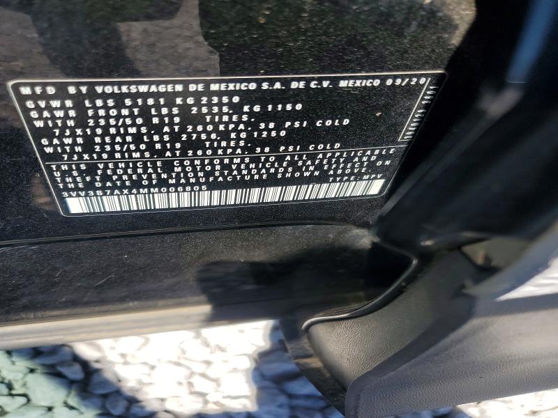 Aukcja sprzedaży 2021 Volkswagen Tiguan, vin: 3VV3B7AX4MM006805, numer aukcji: 49375346