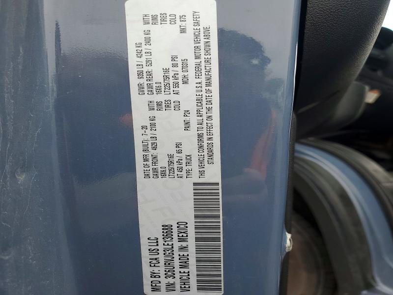 2020 Ram Promaster 3500 მანქანა იყიდება აუქციონზე, vin: 3C6URVJG3LE136688, აუქციონის ნომერი: 47800296