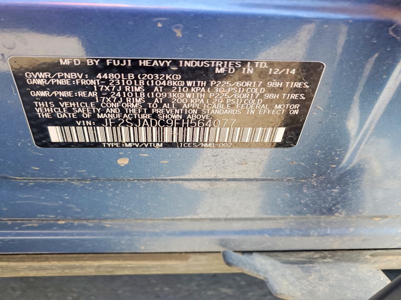 Продажа на аукционе авто 2015 Subaru Forester, vin: JF2SJADC9FH564077, номер лота: 51730876