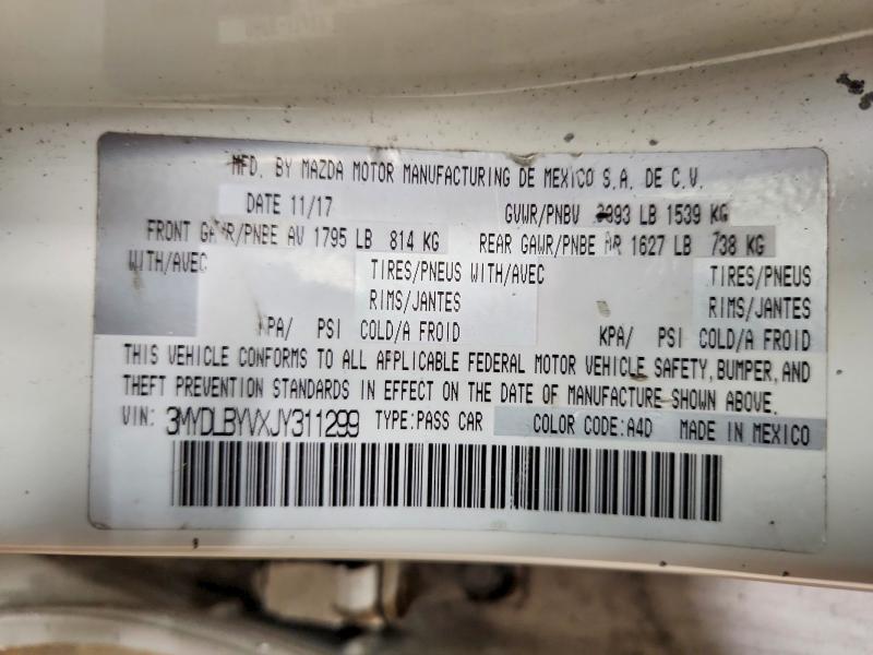 Aukcja sprzedaży 2018 Toyota Yaris Ia, vin: 3MYDLBYVXJY311299, numer aukcji: 51653106